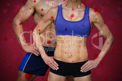 Composite image of bodybuilding couple