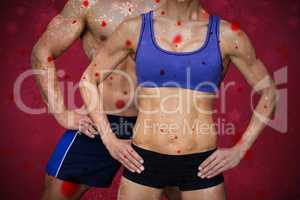 Composite image of bodybuilding couple