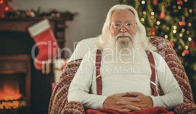 Happy santa without his jacket