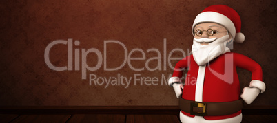 Composite image of cute cartoon santa claus