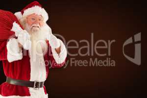 Composite image of santa likes to carry his sack