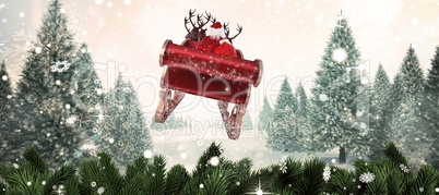Composite image of santa flying his sleigh Composite image of santa flying his sleigh