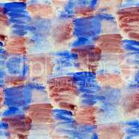 seamless blue brown square background  watercolor color water orange abstract art