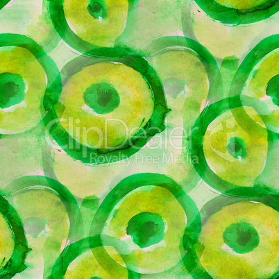 seamless green circle background  watercolor color water orange abstract art