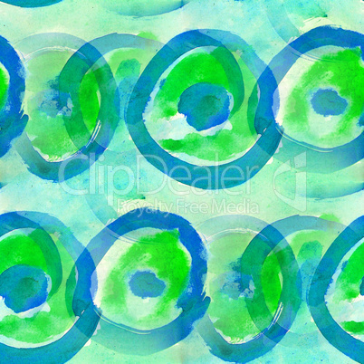 seamless green blue circle background  watercolor color water orange abstract art