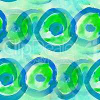 seamless green blue circle background  watercolor color water orange abstract art