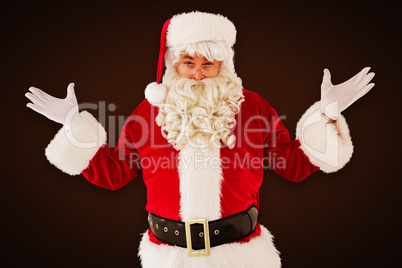 Composite image of portrait of perplexed santa