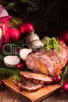 Roast with onion stuffing