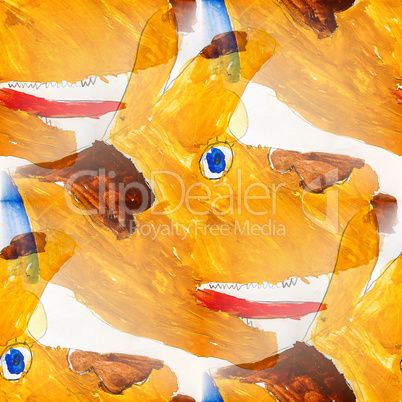 seamless yellow dog background watercolor brush color water abstract art