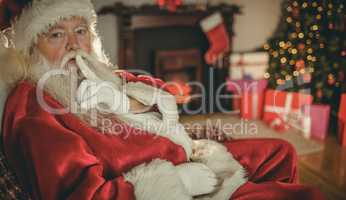 Santa claus keeping a secret