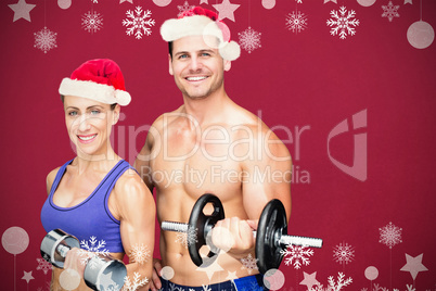 Composite image of bodybuilding couple