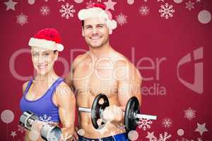 Composite image of bodybuilding couple