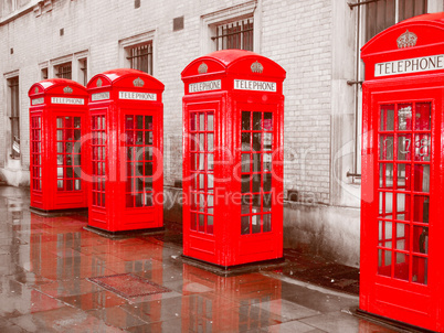 Retro look London telephone box