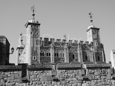 Black and white Tower of London