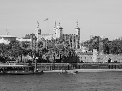 Black and white Tower of London