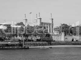 Black and white Tower of London