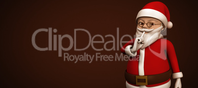 Composite image of cartoon santa asking for quiet