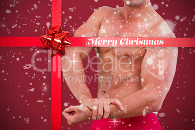 Composite image of bodybuilder