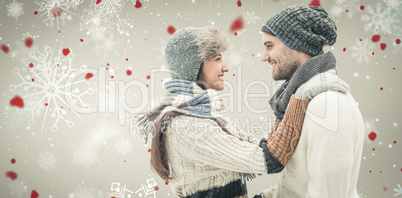 Composite image of young winter couple