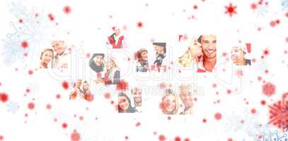Composite image of christmas people collage
