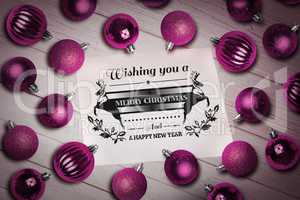 Composite image of christmas greeting