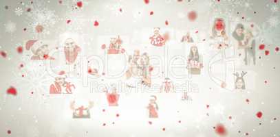 Composite image of christmas people collage