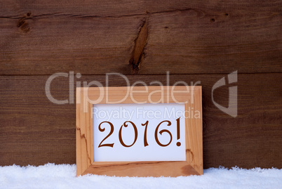 Christmas Card With Picture Frame, Text 2016, Snow