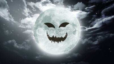 pumpkin face Large Halloween moon sky