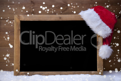 Christmas Card, Blackboard, Snow, Hat, Copy Space, Snowflakes