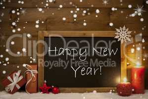 Christmas Card, Blackboard, Snowflakes, Candle, Happy New Year