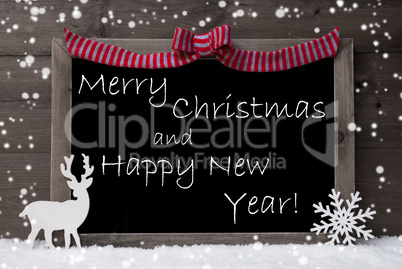 Gray Card, Snowflakes, Loop, Christmas And Happy New Year