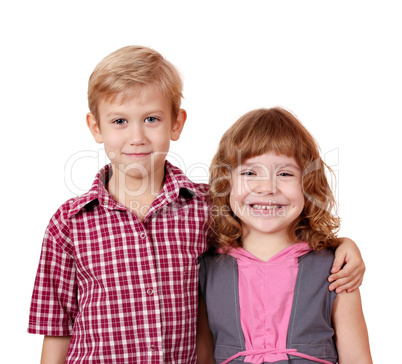 boy and little girl posing