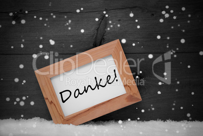 Picture Frame, Danke Means Thank You, Snow, Snowflakes