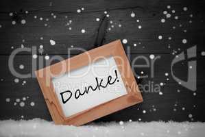 Picture Frame, Danke Means Thank You, Snow, Snowflakes