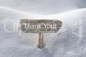 Christmas Sign With Snow And Text Thank You