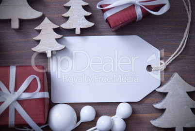 Christmas Label Copy Space Gift And Tree