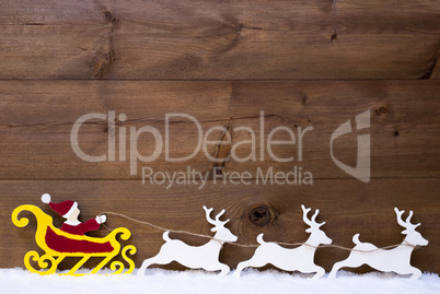 Santa Claus Sled, Reindeer, Snow, Copy Space