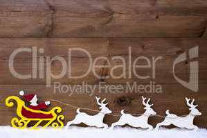 Santa Claus Sled, Reindeer, Snow, Copy Space