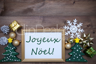 Frame With Decoration, Joyeux Noel Mean Merry Christmas