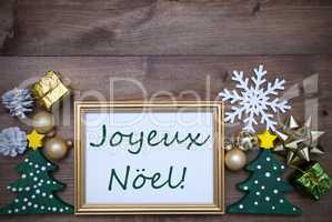 Frame With Decoration, Joyeux Noel Mean Merry Christmas