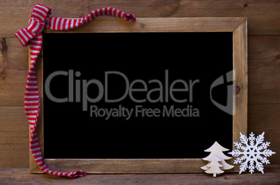 Chalkboard With Christmas Decoration, Copy Space