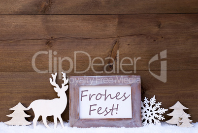 Shabby Chic Card With Frohes Fest Mean Merry Christmas