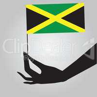 Hand with Jamaica flag