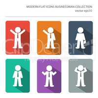 Modern flat icons vector collection with long shadow effect in s
