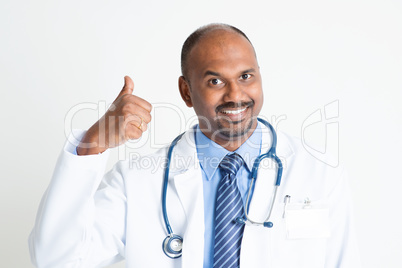 Mature Indian doctor thumb up