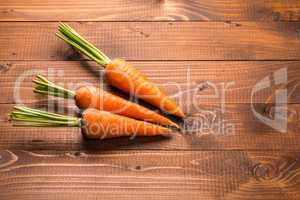 Carrot on a wooden table