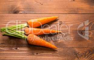 Carrot on a wooden table