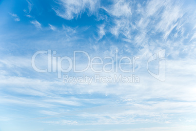 White fluffy clouds in the blue sky