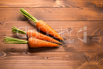 Carrot on a wooden table
