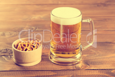 Oktoberfest Beer Mug and traditional German pretzels